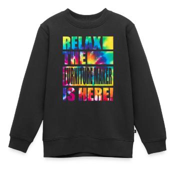 Fabricant de meubles drôle de dicton - Sweat Premium enfant bio - noir - Devant - AI Model Kid Female (0cm)