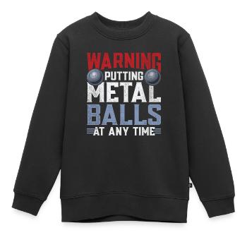 Lancer du poids Lancer du poids - Sweat Premium enfant bio - noir - Devant - AI Model Kid Female (0cm)