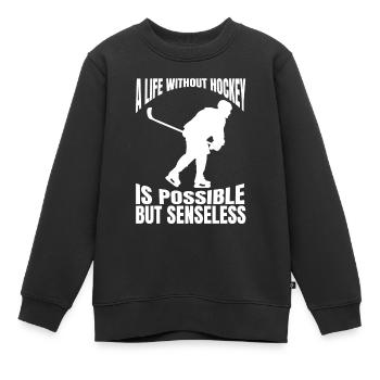 Eishockeyteam Eishockeyspieler Hockeyfan Eishockey - Kinder Premium Organic Sweatshirt - Schwarz - Vorne - AI Model Kid Female (0cm)