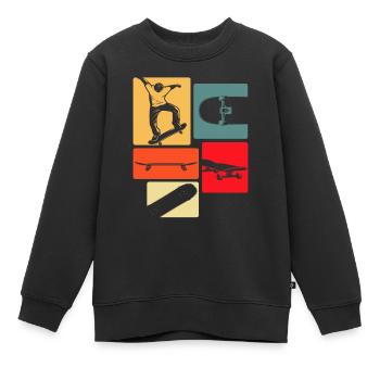 Skateboard Skateboarder Geschenk - Kinder Premium Organic Sweatshirt - Schwarz - Vorne - AI Model Kid Female (0cm)