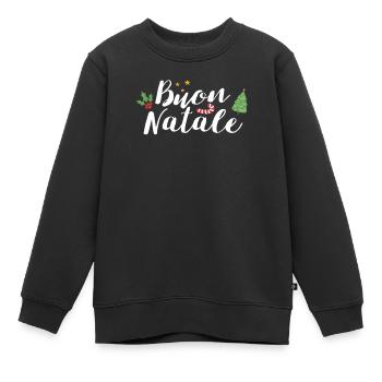 Buon Natale Italien Stolz Xmas Feiertag - Kinder Premium Organic Sweatshirt - Schwarz - Vorne - AI Model Kid Female (0cm)