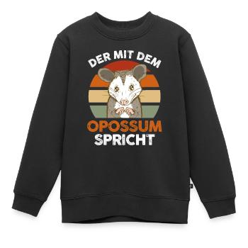 Opossum - Kinder Premium Organic Sweatshirt - Schwarz - Vorne - AI Model Kid Female (0cm)