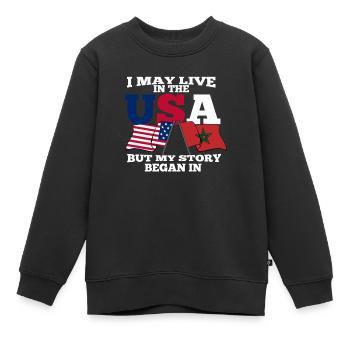Maroc - Sweat Premium enfant bio - noir - Devant - AI Model Kid Female (0cm)