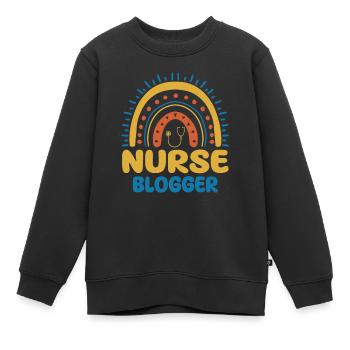 Krankenschwester Blogger Boho Regenbogen - Kinder Premium Organic Sweatshirt - Schwarz - Vorne - AI Model Kid Female (0cm)