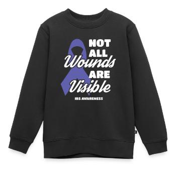 Not All Wounds Are Visible IBS Awareness - Kids Premium Organic Sweatshirt - black - Front - AI Model Kid Female (0cm)