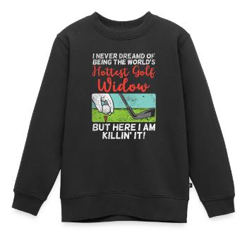Heißeste Golf-Witwe - Kinder Premium Organic Sweatshirt - Schwarz - Vorne - AI Model Kid Female (0cm)