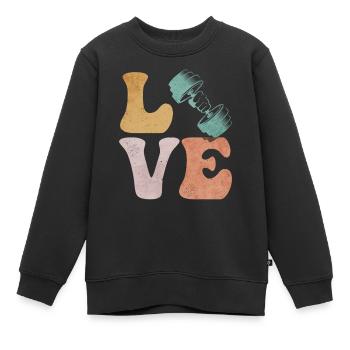 Bodybuilder Bodybuilding Gewichte - Kinder Premium Organic Sweatshirt - Schwarz - Vorne - AI Model Kid Female (0cm)
