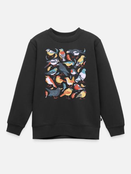 Vögel - Kinder Premium Organic Sweatshirt - Schwarz