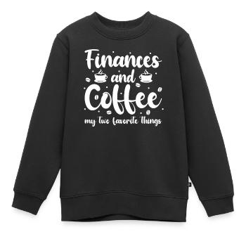 Finance Manager - Kids Premium Organic Sweatshirt - black - Front - AI Model Kid Female (0cm)