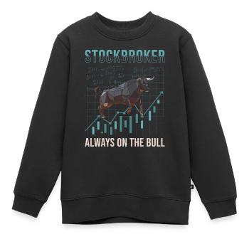 Börsenmakler, Händler, Investor, Börse - Kinder Premium Organic Sweatshirt - Schwarz - Vorne - AI Model Kid Female (0cm)