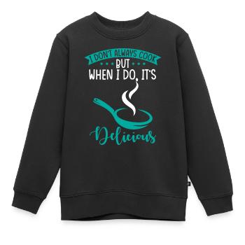 Hobbykoch Kocht Kulinarisches Essen - Kinder Premium Organic Sweatshirt - Schwarz - Vorne - AI Model Kid Female (0cm)