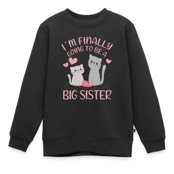 I´m Finally Going To Be A Big Sister Cats Gift - Kinder Premium Organic Sweatshirt - Schwarz - Vorne - AI Model Kid Female (0cm)