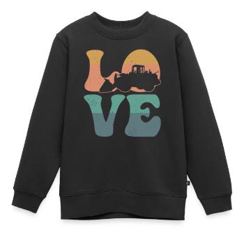 Véhicule de construction de camion bulldozer - Sweat Premium enfant bio - noir - Devant - AI Model Kid Female (0cm)