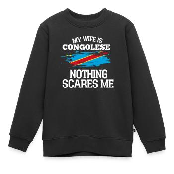 Kongo Ehefrau - Kinder Premium Organic Sweatshirt - Schwarz - Vorne - AI Model Kid Female (0cm)