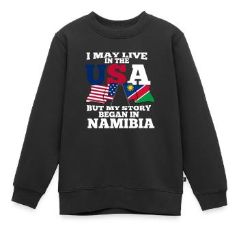 Namibia - Kinder Premium Organic Sweatshirt - Schwarz - Vorne - AI Model Kid Female (0cm)
