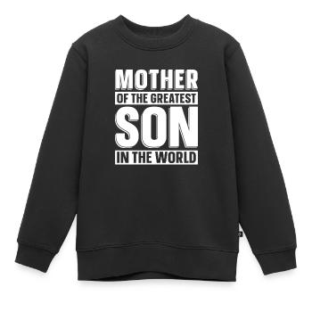Maman Mère La plus grande - Sweat Premium enfant bio - noir - Devant - AI Model Kid Female (0cm)