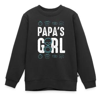 La fille de papa - Sweat Premium enfant bio - noir - Devant - AI Model Kid Female (0cm)