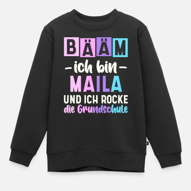 Name Maila Geschenk Grundschule - Kinder Premium Organic Sweatshirt - Schwarz