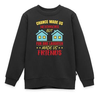 Amis Voisin Ville Banlieue Maison Home - Sweat Premium enfant bio - noir - Devant - AI Model Kid Female (0cm)