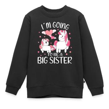 Going To Be A Big Sister Deer Promoted Big Sister - Kinder Premium Organic Sweatshirt - Schwarz - Vorne - AI Model Kid Female (0cm)