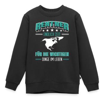 Rentner Rente Rentenbeginn Nordamerika USA - Kinder Premium Organic Sweatshirt - Schwarz - Vorne - AI Model Kid Female (0cm)