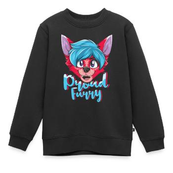 Stolzer pelziger Schwanz Ohr pelzige Person Cosplay cool - Kinder Premium Organic Sweatshirt - Schwarz - Vorne - AI Model Kid Female (0cm)