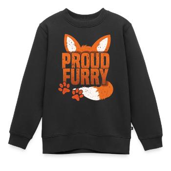 Stolzer pelziger Schwanz Ohr pelzige Person Fuchs Cosplay - Kinder Premium Organic Sweatshirt - Schwarz - Vorne - AI Model Kid Female (0cm)