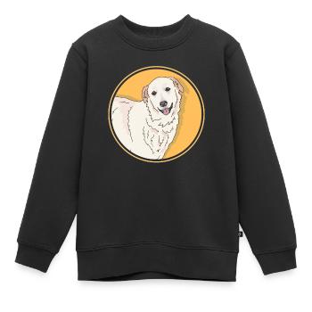 Pyrenean Mountain Dog Dogs Dog Owner Gift - Kids Premium Organic Sweatshirt - black - Front - AI Model Kid Female (0cm)