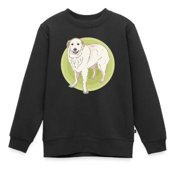 Pyrenean Mountain Dog Dog Dog Owner Gift - Kids Premium Organic Sweatshirt - black - Front - AI Model Kid Female (0cm)