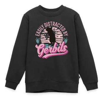 Facilement distrait par la gerbille de Gerbille - Sweat Premium enfant bio - noir - Devant - AI Model Kid Female (0cm)