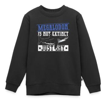Megalodon ist nicht ausgestorben - nur schüchtern - Kinder Premium Organic Sweatshirt - Schwarz - Vorne - AI Model Kid Female (0cm)