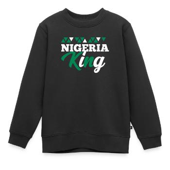 Nigéria - Sweat Premium enfant bio - noir - Devant - AI Model Kid Female (0cm)