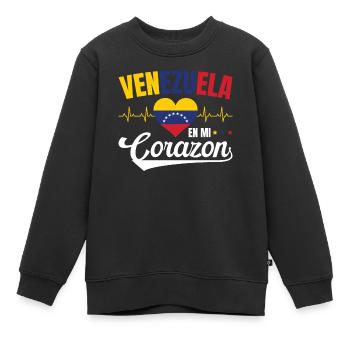 Venezuela En Mi Corazon Lebensweisheit Venezolaner - Kinder Premium Organic Sweatshirt - Schwarz - Vorne - AI Model Kid Female (0cm)