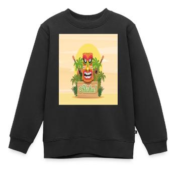 ALOHA - Sweat Premium enfant bio - noir - Devant - AI Model Kid Female (0cm)