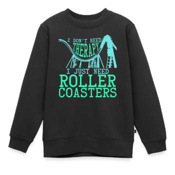 Montagnes russes joke rider roller coaster - Sweat Premium enfant bio - noir - Devant - AI Model Kid Female (0cm)