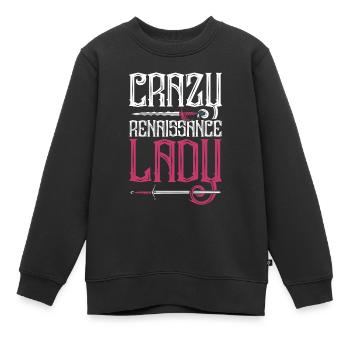 Mittelalterfest Crazy Renaissance Lady - Kinder Premium Organic Sweatshirt - Schwarz - Vorne - AI Model Kid Female (0cm)