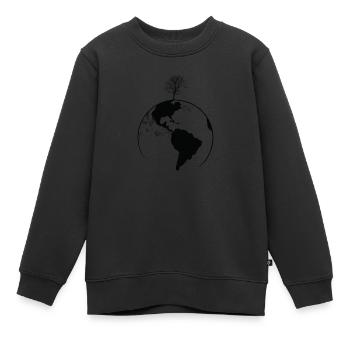 Planète Terre avec un arbre que la nature laisse - Sweat Premium enfant bio - noir - Devant - AI Model Kid Female (0cm)