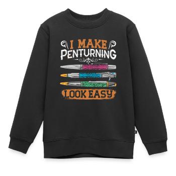 Kit de tournage de stylo - Sweat Premium enfant bio - noir - Devant - AI Model Kid Female (0cm)