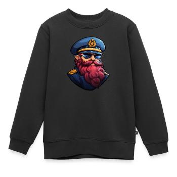 Matrose mit Bart - Kinder Premium Organic Sweatshirt - Schwarz - Vorne - AI Model Kid Female (0cm)