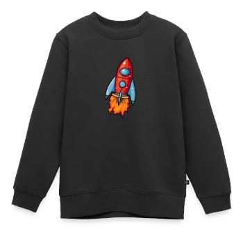 Fusée - Sweat Premium enfant bio - noir - Devant - AI Model Kid Female (0cm)