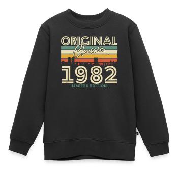 Vintage Geburtstagsgeschenk 1982 - Kinder Premium Organic Sweatshirt - Schwarz - Vorne - AI Model Kid Female (0cm)