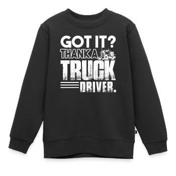 Truck Driver Thank A Truck Driver - Kids Premium Organic Sweatshirt - black - Front - AI Model Kid Female (0cm)