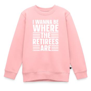 Rentner Rente Lustig - Kinder Premium Organic Sweatshirt - Rosa - Vorne - AI Model Kid Female (0cm)