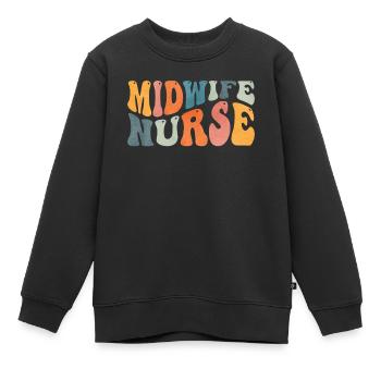 Groovy Hebamme Krankenschwester Labor Entbindung K - Kinder Premium Organic Sweatshirt - Schwarz - Vorne - AI Model Kid Female (0cm)