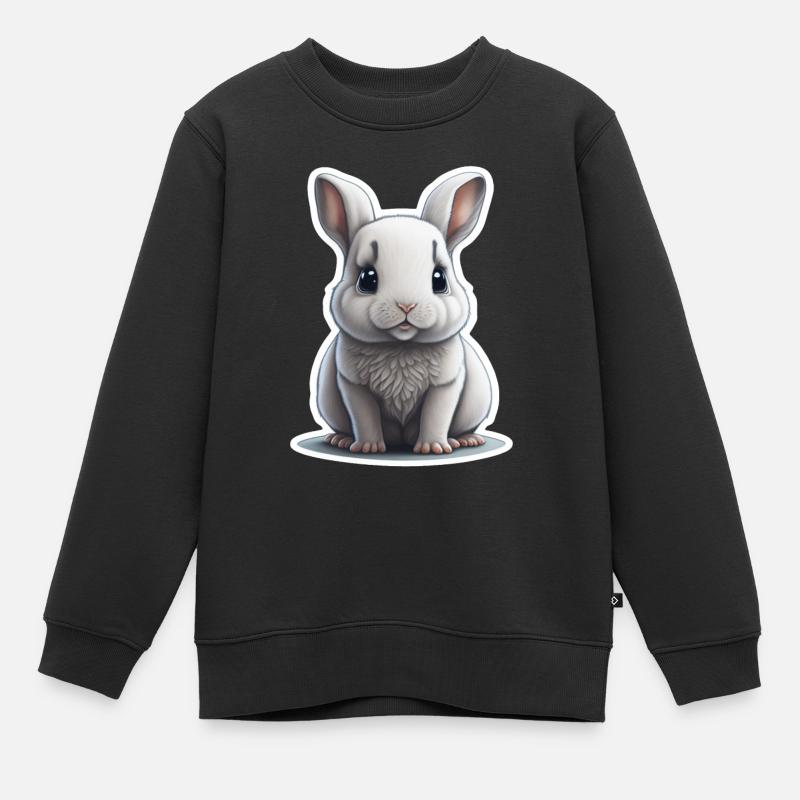 Lapin Lapin Lapin Oreille Floppy - Sweat Premium enfant bio - noir