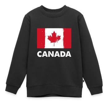 Kanada-Flagge | Kanadisch - Kinder Premium Organic Sweatshirt - Schwarz - Vorne - AI Model Kid Female (0cm)