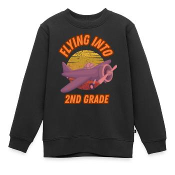 Flying Into 2nd Grade Back to School For 2nd Grade - Kids Premium Organic Sweatshirt - black - Front - AI Model Kid Female (0cm)