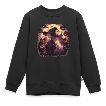 Hexe Helloween Hexen Outfit Hexen - Kinder Premium Organic Sweatshirt - Schwarz - Vorne - AI Model Kid Female (0cm)