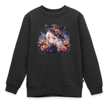 Hexe Helloween Hexen Outfit Hexen - Kinder Premium Organic Sweatshirt - Schwarz - Vorne - AI Model Kid Female (0cm)