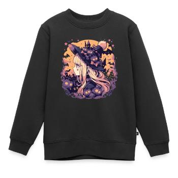 Hexe Helloween Hexen Outfit Hexen - Kinder Premium Organic Sweatshirt - Schwarz - Vorne - AI Model Kid Female (0cm)